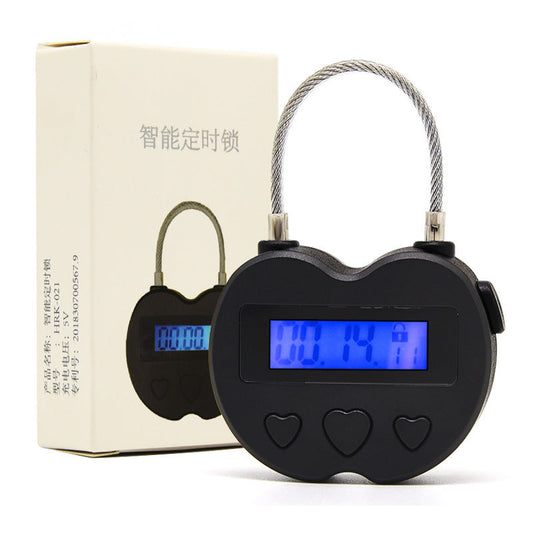 JMT-424925 Anti-Addiction Electronic Countdown Timer Lock - Black Alloy with ABS Body, 1 Minute to 99 Hours Setting