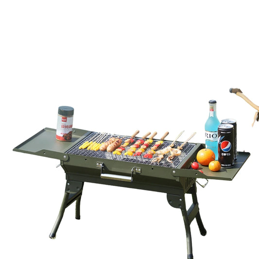 JMT-107146 Portable Charcoal Folding BBQ Grill with Stainless Steel Construction for Outdoor Cooking