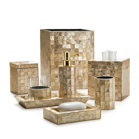 JMT-337482 Mother of Pearl Bathroom Accessory Set for Elegant Home Décor