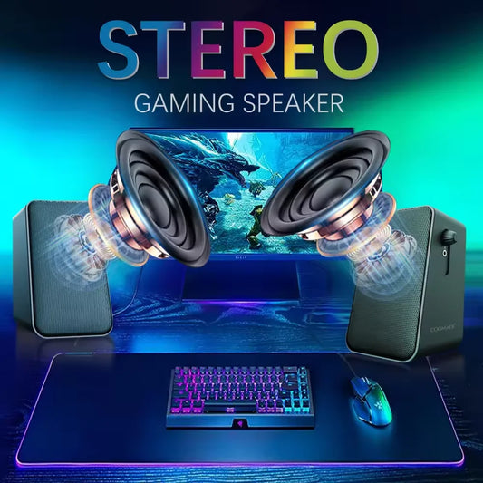 JMT-644746 Dual 10W High-Fidelity Stereo Speakers with Deep Bass for Enhanced Sound Experience