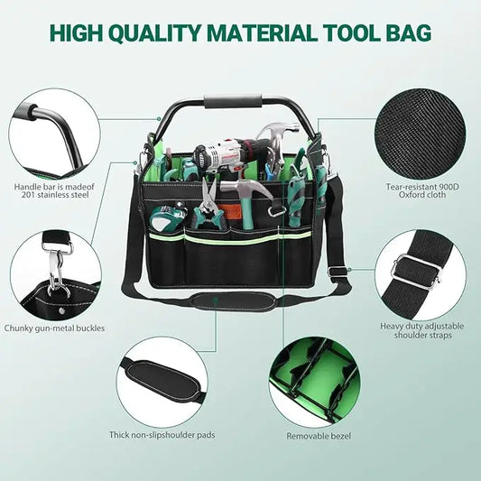 JMT-391178 Custom Multi-Pocket Open Top Tool Storage Organizer Bag in Nylon