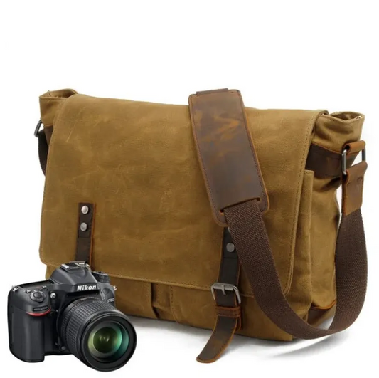 JMT-665034 Retro Oil Wax Canvas Sling Camera Bag 35*11*27CM