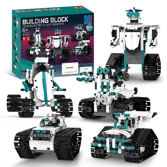 JMT-695178 5-in-1 Educational Steam Robot Building Block Set for Kids - DIY Electric Assembly 3D Puzzle Toy