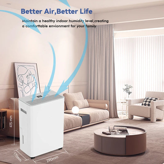 JMT-473994 Portable 4-in-1 Dehumidifier with 12L/Day Compressor and WiFi Connectivity for Home Use
