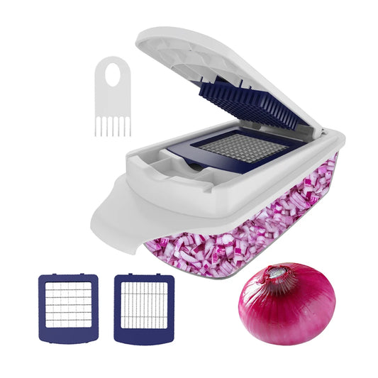 JMT-869130 Manual Handheld Multifunctional Onion and Fruit Slicer for Effortless Vegetable Preparation