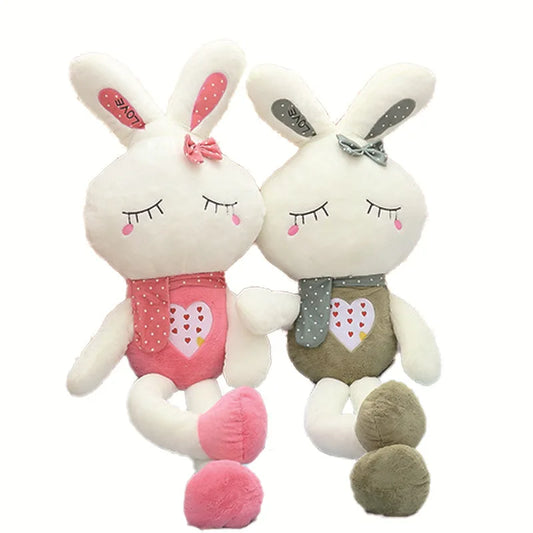 JMT-637258 Super Soft Cotton Bunny Plush Doll Toy - Embroidered Weighted Rabbit Stuffed Animal for Birthdays
