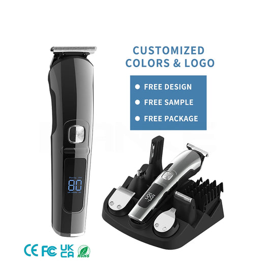JMT-715338 11-in-1 Men's Grooming Kit, IPX6 Waterproof Rechargeable Hair Trimmer for Nose and Beard