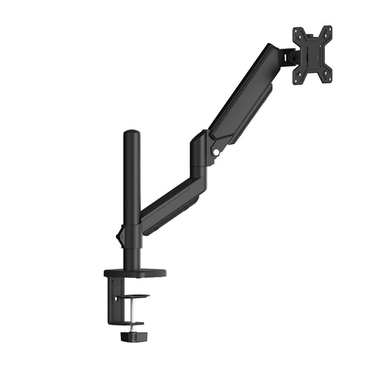 JMT-471562 Height Adjustable Single Gas Spring Monitor Arm for 13-32 Inch Screens with 360° Swivel and C-Clamp/Grommet Installation