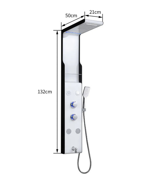 JMT-007178 Stainless Steel Wall Shower Panel with Waterfall Feature, Cold & Hot Water Control, Model YL5503
