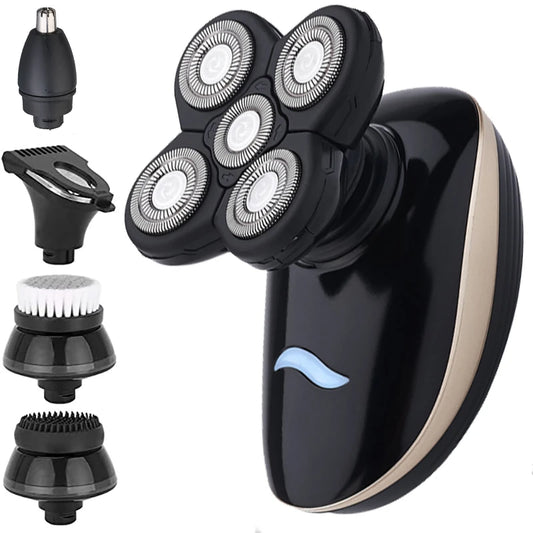 JMT-337930 Cordless 5D Electric Shaver for Men - Waterproof, 5-in-1 Head Shaver with Travel Lock and Stainless Steel Blades