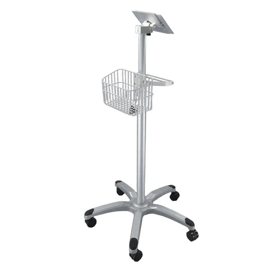 JMT-601482 Adjustable Aluminium Alloy Medical Monitor Roll Stand with Manual Lift Trolley