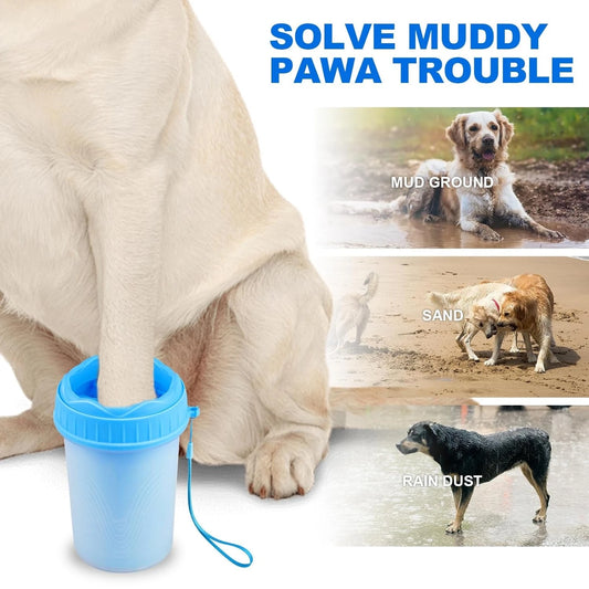JMT-759306 Portable Automatic Dog Paw Cleaner Cup with Silicone Brush for Grooming