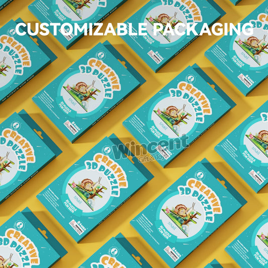 JMT-974282 Handmade Wooden Snail Puzzle Kit - Miniature Craft Animal Decoration for Desktop