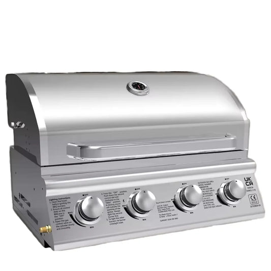 JMT-746698 Built-in Propane BBQ Gas Grill Smoker - Heavy Duty Stainless Steel for Outdoor Kitchen