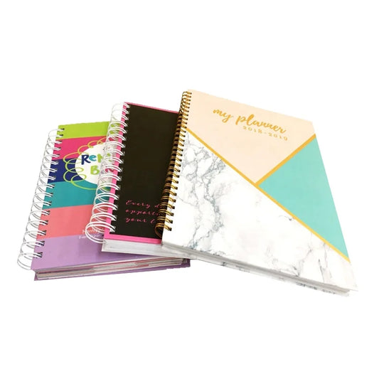 JMT-329994 Custom Gold Spiral A5 Weekly and Daily Planner Notebook - Elegant Personal Journal Organizer Gift