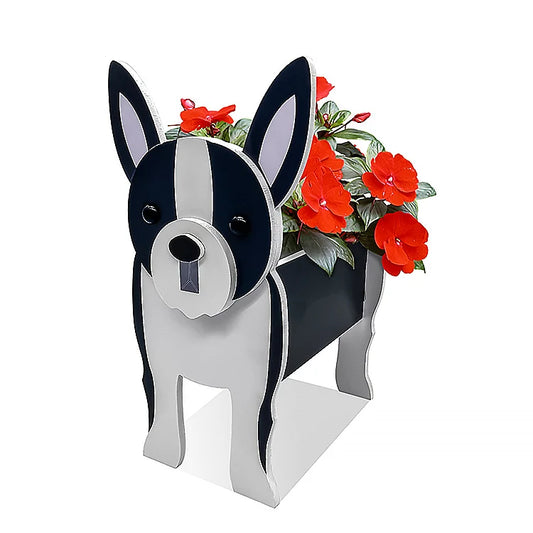 JMT-681162 Charming Dog-Shaped Plastic Flower Pot for Home and Outdoor Decor