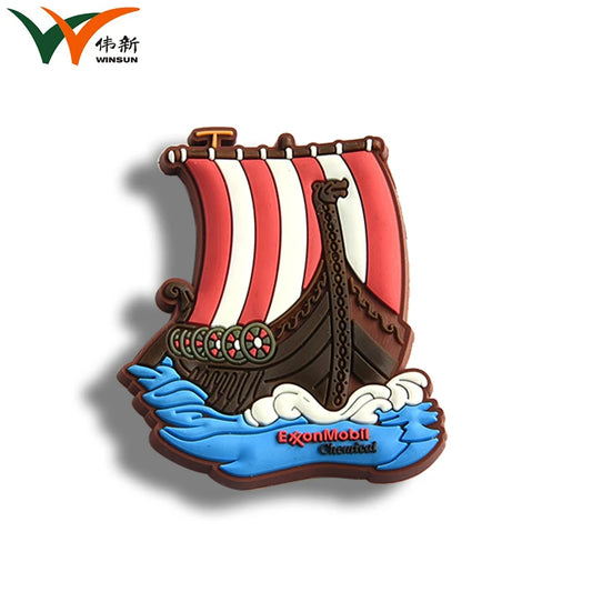 JMT-024074 Customizable Cute Cartoon Boat-Shaped PVC Silicone Fridge Magnets for Home Decor