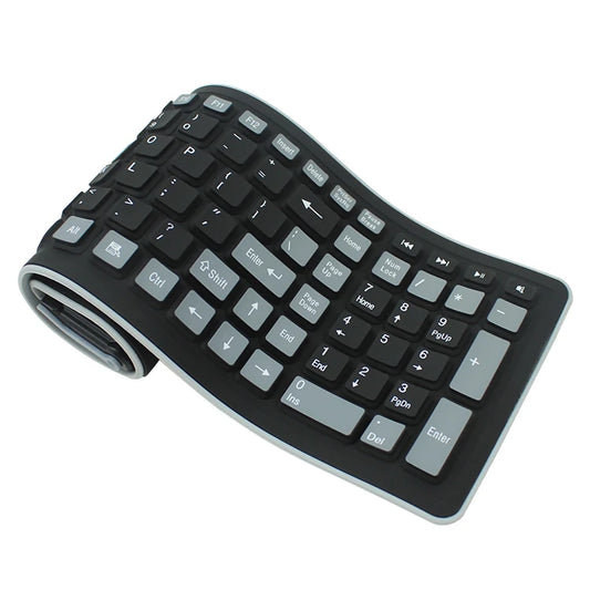 JMT-825418 Wireless Waterproof Azerty Silicone Keyboard with 2.4G USB for PC