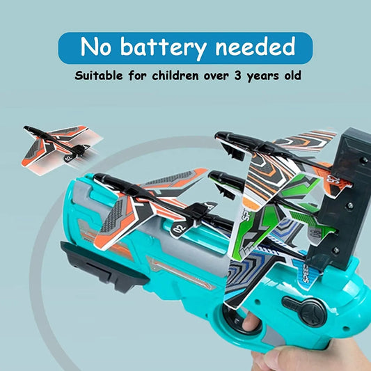 JMT-060426 Foam Glider Airplane Launcher for Outdoor Play – Fun Hand-Throw Airplane Toy for Kids