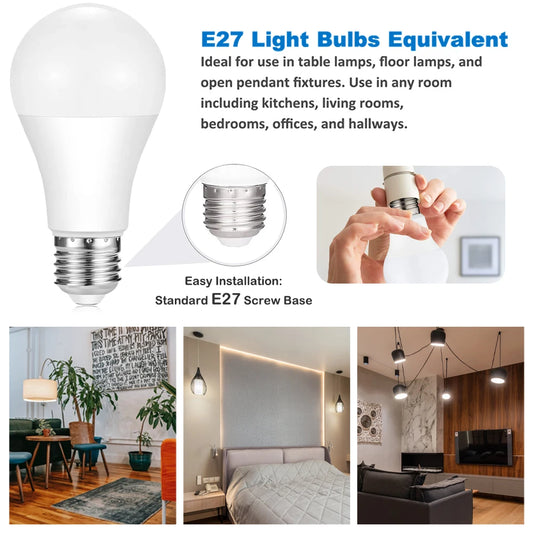 JMT-304394 LED Bulbs A60 E27 - Super Bright 5W to 18W with Multiple Colour Temperatures (3000K, 4000K, 6500K)