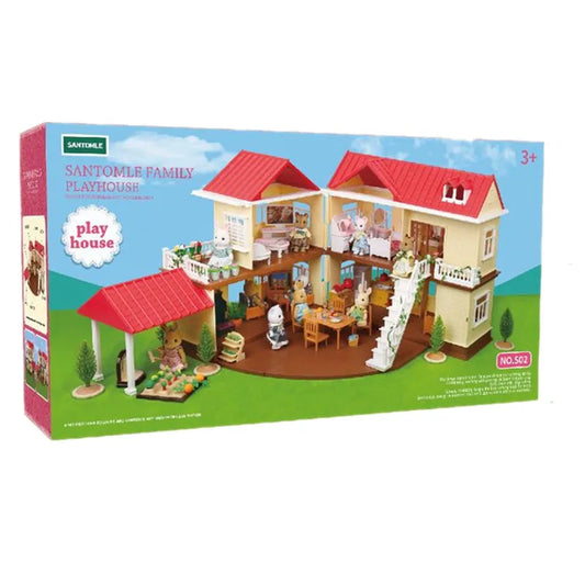 JMT-140618 Forest Family Big Villa Set - Mini Doll House Playset for Role Play and Educational Fun