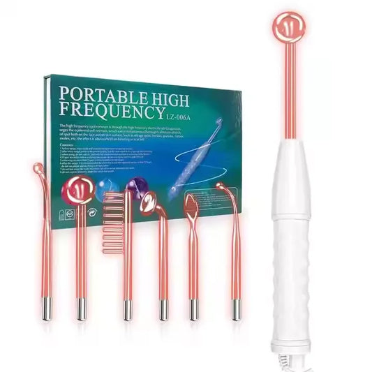 JMT-140170 Portable High Frequency Facial Wand Machine with 4 Electrodes for Skin Rejuvenation and Acne Treatment