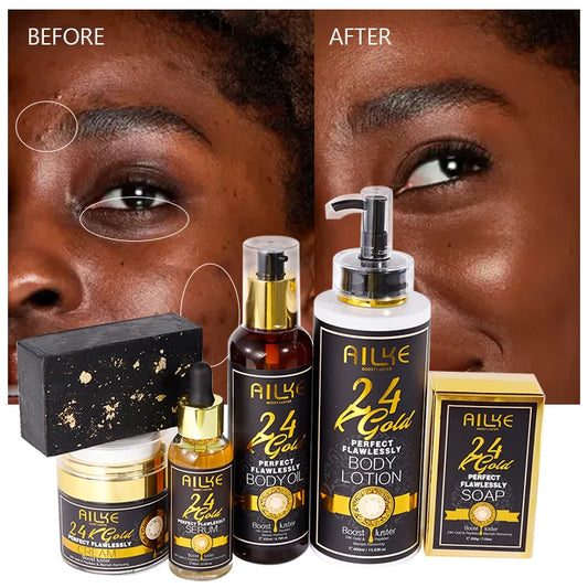 JMT-367242 Customisable 24K Gold Moisturising Face Care Set with Papaya Extract for Melasma and Dark Spot Treatment
