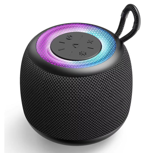 JMT-511690 Mini Waterproof Portable Bluetooth Speaker with Hi-Fi Bass and RGB LED Lights for Outdoor Use and Gaming