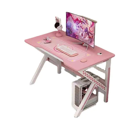 JMT-289162 Adjustable Pink Metal Gaming and Home Office Table
