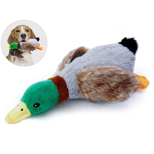 JMT-528778 Interactive Plush Duck Dog Toy with Squeaker for Chewing and Playtime