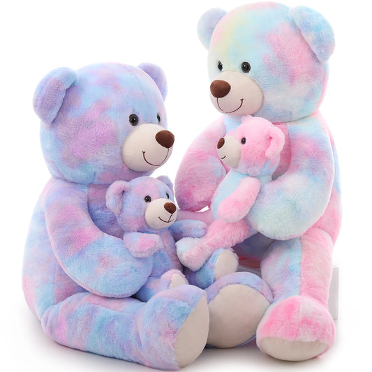 JMT-772938 Giant Purple Tie-Dye Soft Stuffed Teddy Bear Toy for Kids – Perfect Gift for Baby Showers