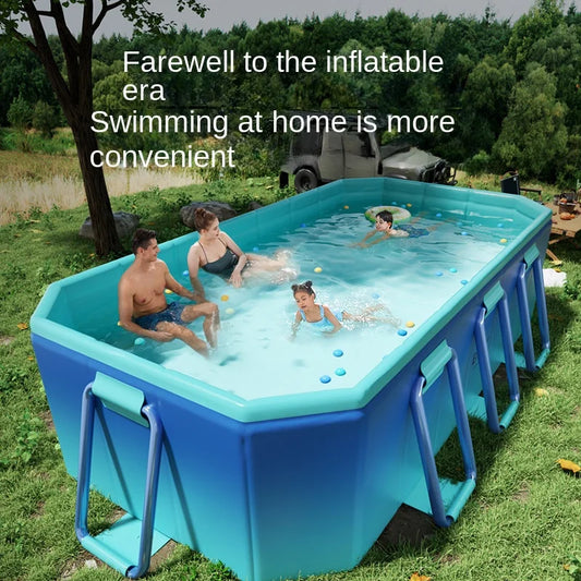 JMT-503946 Outdoor Folding Inflatable Swimming Pool for Kids and Adults - Durable PVC and PC Material