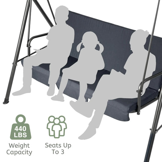 JMT-040522 Double Hammock Metal Hanging Swing Chair with Stand for Patio and Garden Use