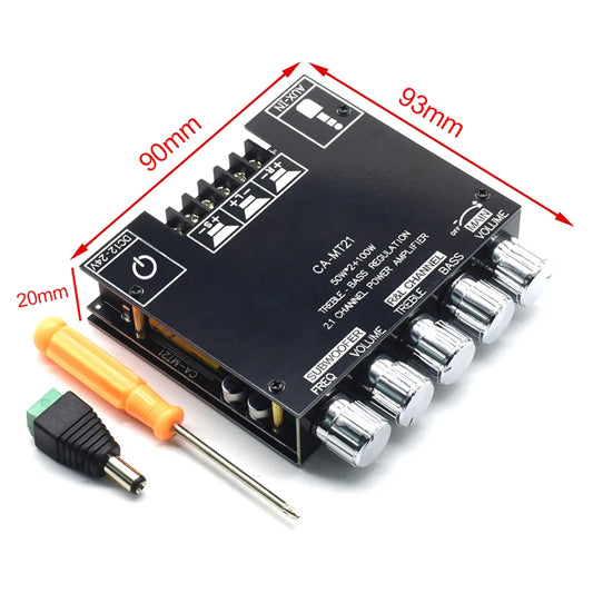 JMT-162122 2.1 Channel Subwoofer Amplifier Module ZK-MT21 5.0BT 12V 24V 2*50W+100W for Home Audio Systems