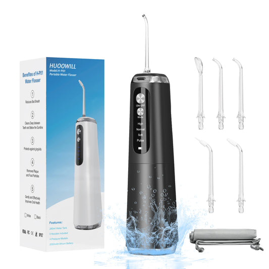 JMT-995594 Waterproof IPX7 Oral Irrigator with 5 Modes, Rechargeable Dental Jet Flosser, 280ml Water Tank Capacity