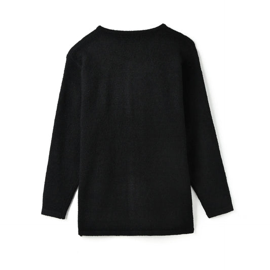 JMT-256970 Handmade Mauhair Women's Long Sleeve Crew Neck Embroidered Knitted Cardigan Retro Antique Floral Casual Winter Button Plus Front