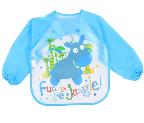 JMT-644106 Private Label Baby Feeding Bib for Eating Waterproof Washable Long Sleeve Romper Smock