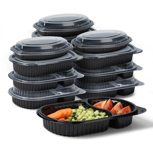 JMT-201418 Microwavable Clear Plastic Food Containers with Lids - Recycled Small Takeout Boxes