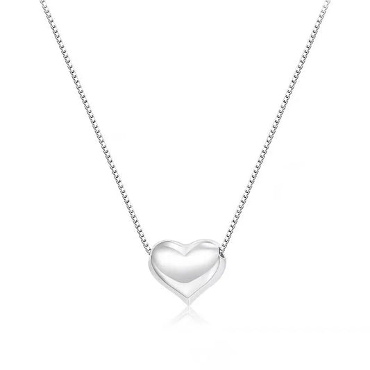 JMT-225546 New Fashion Design S925 Silver 3D Love Heart Pendant Necklace for Women Fine 925 Silver Jewelry Wholesale