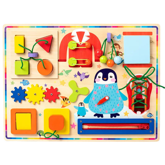 JMT-245322 Montessori Wooden Space Busy Board for Early Learning and Sensory Play