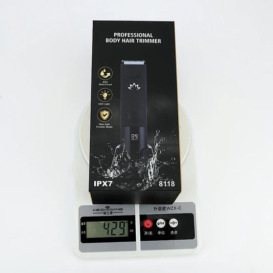 JMT-649802 Waterproof Body Hair Trimmer for Men and Women with 6800RPM Power, Suitable for Bikini and Groin Areas