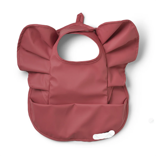 JMT-282506 Toddler Children Feeding Smock Apron PU Bib Coverall Printed Waterproof Baby Bib with Pocket Catcher