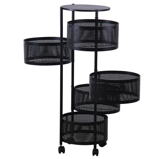 JMT-840970 Three-Tier Rolling Kitchen Cart with Mobile Storage and Wheels