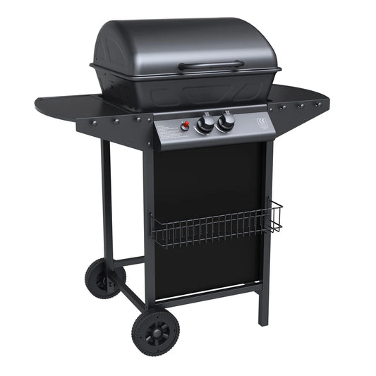 JMT-188490 Stainless Steel Outdoor Gas BBQ Grill with Chromed Cooking Grid, Windproof Design