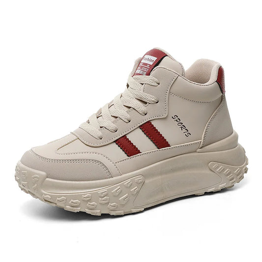 JMT-836106 XF6228 New Simple Autumn Women's Shoes Round Toe Thick Sole Elevated Board Shoes Shock Absorbing Lightweight Sports Shoes