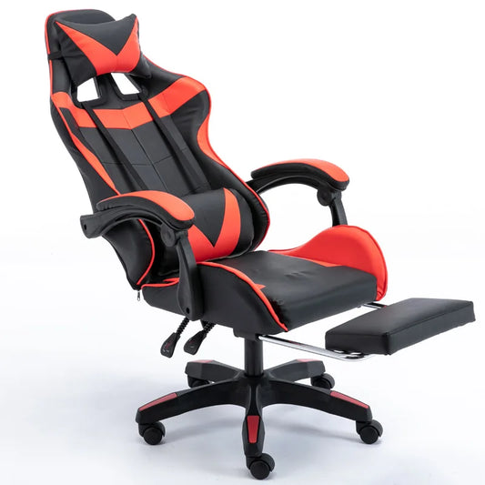 JMT-206666 Ergonomic Gaming Chair with Footrest - Stylish Leather Design for Comfort in Office and Gaming