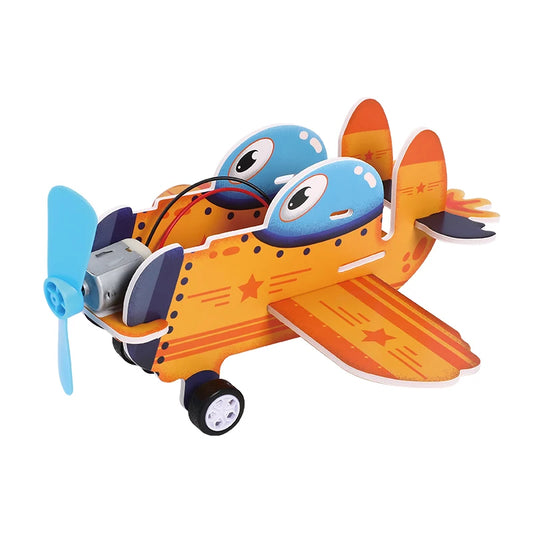 JMT-314826 DIY Aerodynamic Airplane Kit for Kids - Educational Science Toy with Fan Blades