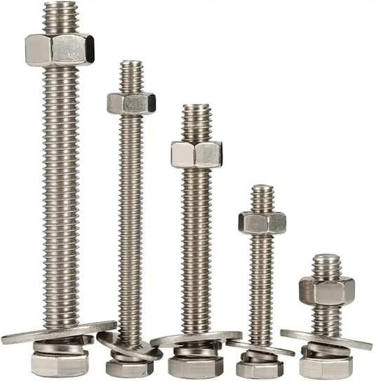 JMT-212682 M10 x 60mm Stainless Steel Hex Head Nut and Screw Bolts for T-Square Applications