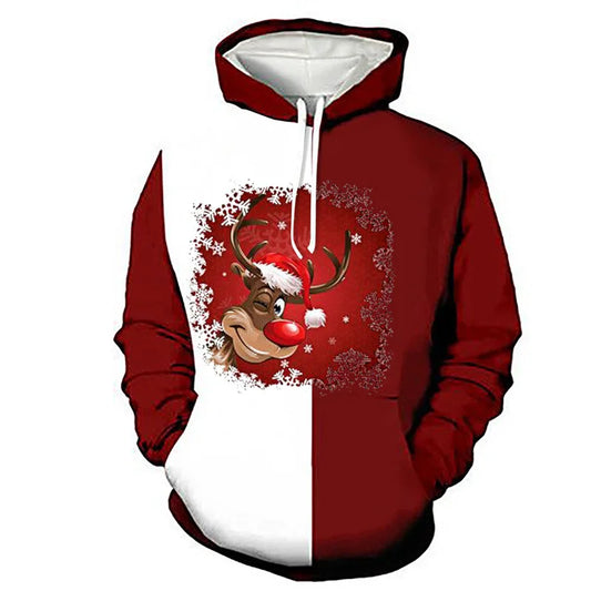 JMT-214986 Men's Christmas Sweatshirt Christmas New Christmas Deer Mens Crew Neck Digital Printing Couple Dress Pullover Sweater
