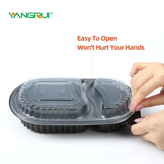 JMT-201418 Microwavable Clear Plastic Food Containers with Lids - Recycled Small Takeout Boxes